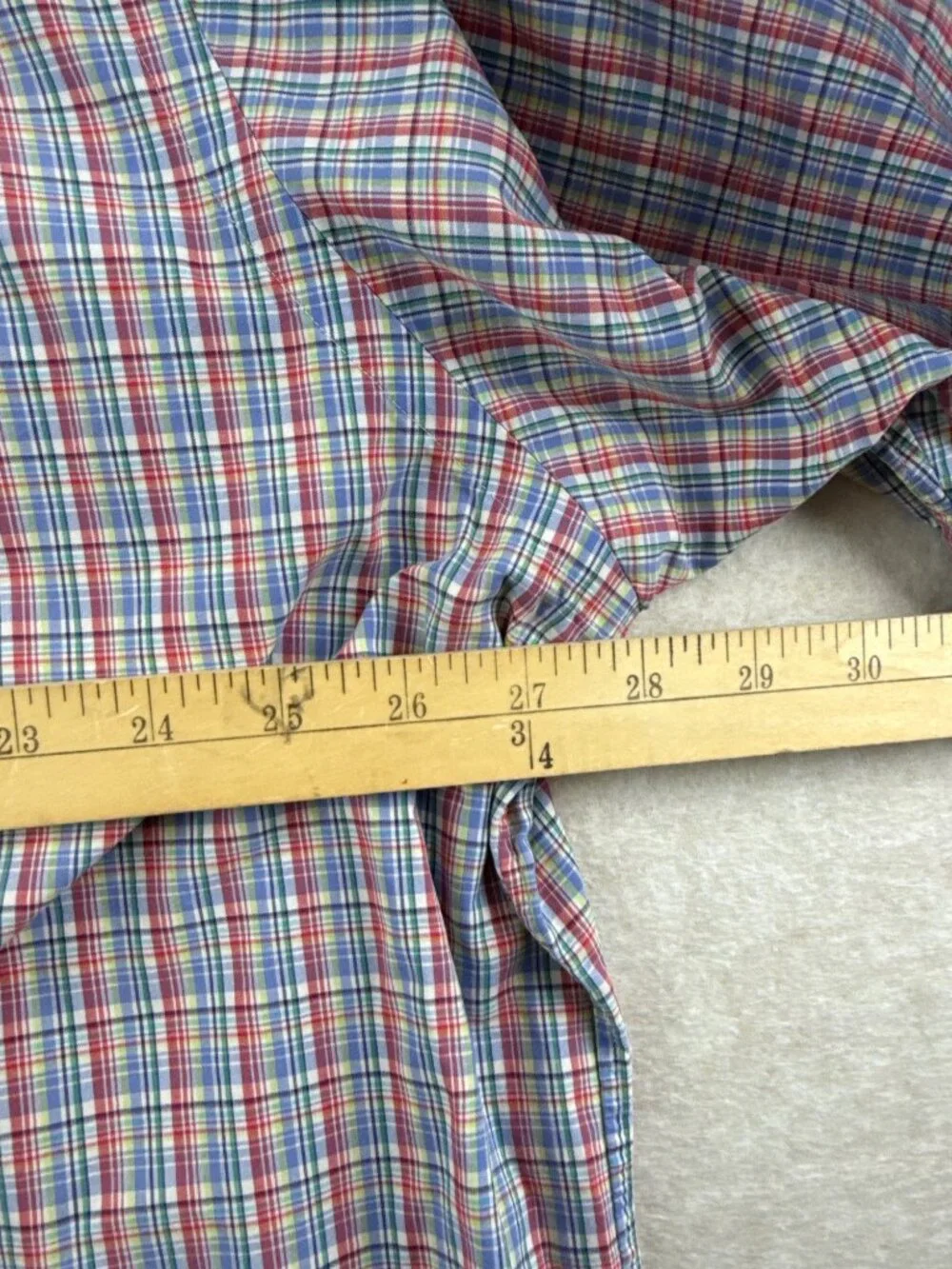 Ralph Lauren Men's 2XB Big Classic Fit Plaid Button Down Shirt Blue Red White